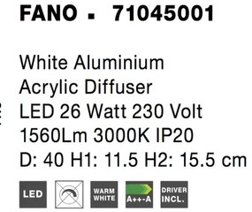 LED stropné svietidlo Fano 40 biele