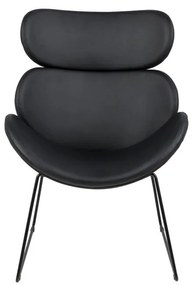 Čierne kreslo z imitácie kože s čiernymi nohami Actona Cazar