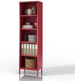 Knižnica do obývačky MARIO, 500 x 1800 x 350 mm, Modern: červená farba