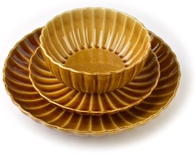 Dezertní talíř EVIE 20,5 cm hořčicově žlutý