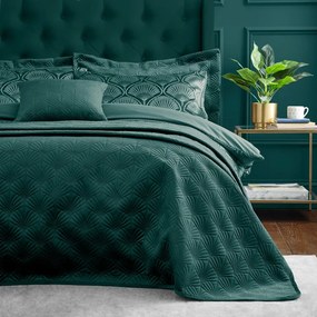 Zelený prešívaný pléd 220x230 cm Art Deco Pearl – Catherine Lansfield