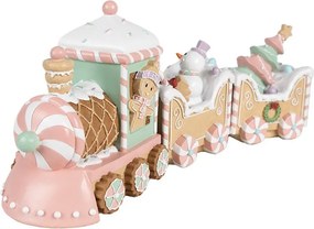 Farebný vianočný perníkový vláčik Gingerbread Train - 45*12*19 cm