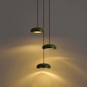 Retro zelená závesná lampa s kovovým tienidlom 6-svetelná - Macaron