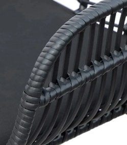 Záhradný ratanový set Napoli – čierna súprava s 2 kreslami a stolíkom