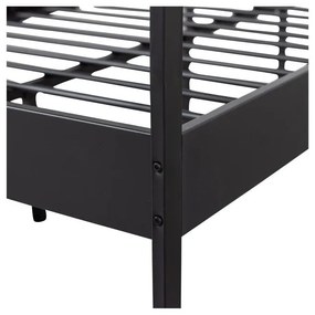 Čierna kovová jednolôžková posteľ s roštom 120x200 cm Mees – WOOOD