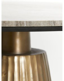 Okrúhly jedálenský stôl v bronzovej a prírodnej farbe s doskou v dekore mramoru ø 100 cm Rianne – Light &amp; Living