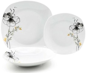 Tanier sada 18-dielna ČIERNY MAK, extra white