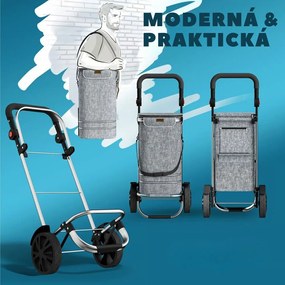 Nákupná taška na kolieskach EASY, 50l, šedá Monzana