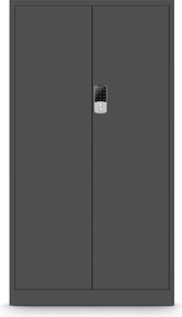 Kovová spisová skriňa DANIEL, 900 x 1850 x 400 mm, antracitová