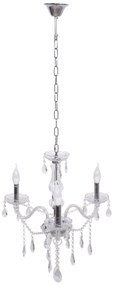 Toolight - Krištáľový závesný luster 3xE14 60W 300752, strieborná, OSW-04601