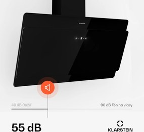 Klarstein Aurica 60, digestor, 60 cm, nástenný, 620 m³/h, LED, dotykové ovládanie, sklo, čierny