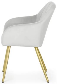 Sada dvoch jedálenských stoličiek LUXANO zamatové, sivé / zlaté nohy (2 ks)