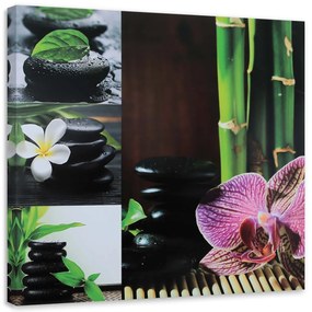 Obraz na plátně Kameny Bambus Zen Lázně - 50x50 cm