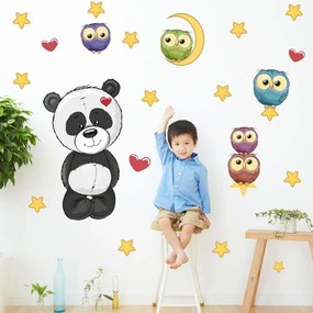 Nálepky na stenu- Panda a sovičky