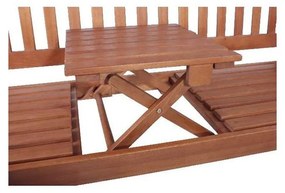 Záhradná lavica s odkladacím stolíkom z eukalyptového dreva Garden Pleasure Phuket