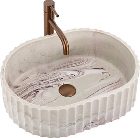 Rea Margaret Gio, umývadlo na dosku 495×355×155 mm, béžová – imitácia kameňa, REA-U3522