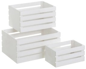 Biele úložné boxy v súprave 3 ks 31x23x15 cm – Casa Selección