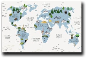 Detský obrázok 45x70 cm Map – Wallity