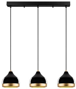 Závesné svietidlo na lanku YILDO 3xE27/40W/230V čierna/zlatá