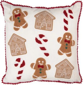 Vianočný dekoračný vankúš s perníčkami GingerBread - 40*40*4 cm