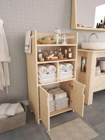 Kúpeľňová skrinka Porluntto 1 (breza). Akcia -15%. Vlastná spoľahlivá doprava až k Vám domov. 1124234