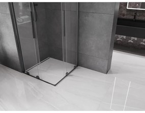 Mexen Velar Duo, sprchový kút s posuvnými dverami 80(dvere) x 80(dvere) cm, 8mm číre sklo, grafitový profil, 871-080-080-02-66