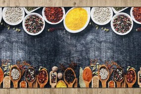 Protišmykový behúň LOTUS KITCHEN 40580 sivý / žltý