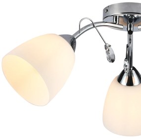 Stropné svietidlo Pireus, 3x biele sklenené tienidlo, ch