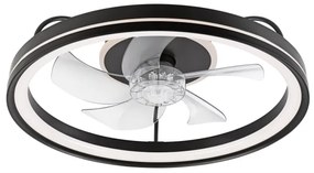 LED Stropné svietidlo s ventilátorom FARGO LED/37W/230V čierna + DO