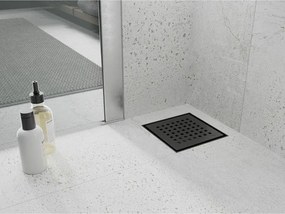 Mexen Flat-Q M08 štvorcová podlahová vpust 12 x 12 cm, čierny - 1710512