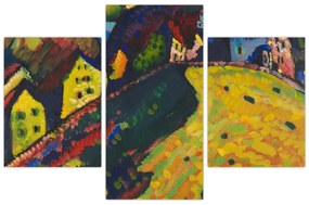 Obraz - Vasily Kandinsky, Houses at Murnau, reprodukcia (90x60 cm)