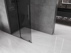 Mexen Velar, sprchová zástena s posuvnými dverami Walk-in 85 x 200 cm, 8mm šedé sklo, grafit brúsený, 871-085-000-43-66