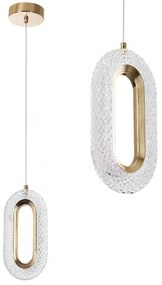 Toolight Toolight, LED krištáľový závesný luster, 7W, 500lm, G113-1CP, zlatá, OSW-09708