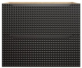 Závěsná umyvadlová skříňka Luxor Black 82-70-2S černá/dub olejovaný
