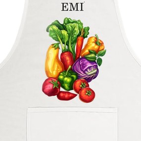 Kuchynská zástera Farmy EMI, biela