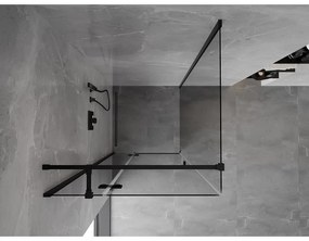 Mexen Mist H T, sprchový kút s výklopnými dverami ľavý 70 x 70 cm, číre sklo, čierna, 8A5T-070-070-70-00-L