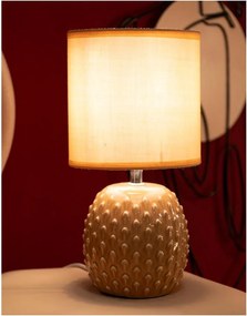 Broskyňová keramická stolová lampa s textilným tienidlom (výška 27 cm) Pontus – Mauro Ferretti