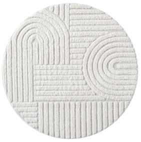 Dekorstudio Moderný okrúhly koberec FOCUS 765 krémový Priemer koberca: 160cm