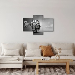 Umelecký obraz hlavy s hodinami (90x60 cm)
