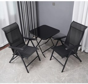 ModernHome Sklenený skladací stôl na záhradu, terasu