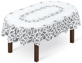 Žakárový obrus 250171 oválny 140X220 biely