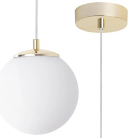 Závesné svietidlo Florence, 1x biele sklenené tienidlo, g