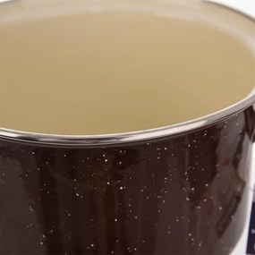 Smaltovaný hrniec s lemom a pokrievkou BROWN 2,5 l