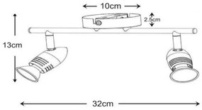 Lucide 13955/10/12 - LED bodové svietidlo CARO-LED 2xGU10/5W/230V chróm