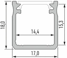 Led-Labs LED profil LUMINES typ Y surový 1m