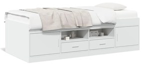 Denná posteľ so zásuvkami biela 90x190 cm kompozitné drevo 3280251