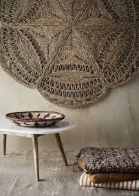 MADAM STOLTZ Sedák na stoličku Dark Honey Stripes 45×45 cm