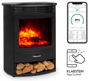 Bormio S Smart, elektrický krb, 950/1900 W, termostat, týždenný časovač, čierny