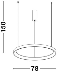 LED luster Pertino 78 3000K čierne