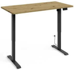 Elektrický PC stolík Motiva 120 (čierna + dub artisan). Akcia -21%. Vlastná spoľahlivá doprava až k Vám domov. 1124892
